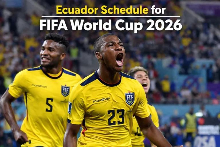 Ecuador Schedule for FIFA World Cup 2026: How to Watch, History & Record